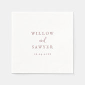 Rustic Roos Gold Script Wedding Napkins Servet (Voorkant)