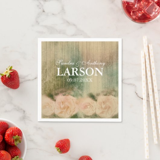 Rustic Roos Wedding Napkin Servetten (Insitu)