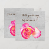 Rustic, Roos, word je mijn bruidskaart? Kaart (Voorkant / Achterkant)