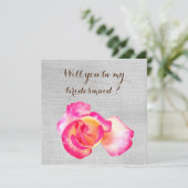 Rustic, Roos, word je mijn bruidskaart? Kaart (Staand voorkant)