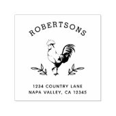Rustic Rooster | Achternaam Retouradres Zelfinktende Stempel (Design)