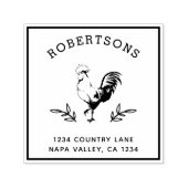Rustic Rooster | Achternaam Retouradres Zelfinktende Stempel (Design)