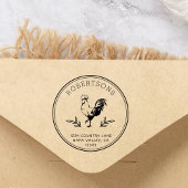 Rustic Rooster | Achternaam Retouradres Zelfinktende Stempel