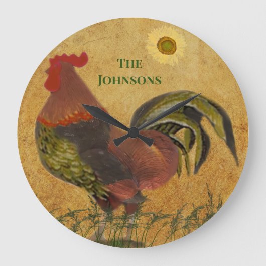 RUSTIC ROOSTER AMERICANA FAMILIE NAME GROTE KLOK (Voorkant)
