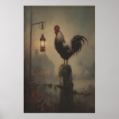 Rustic Rooster Art Printable Gothic Lantern Poster (Voorkant)
