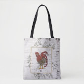 Rustic Rooster Brick Achtergrond Tas (Voorkant)