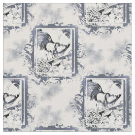 Rustic Rooster Cotton Fabric Stof