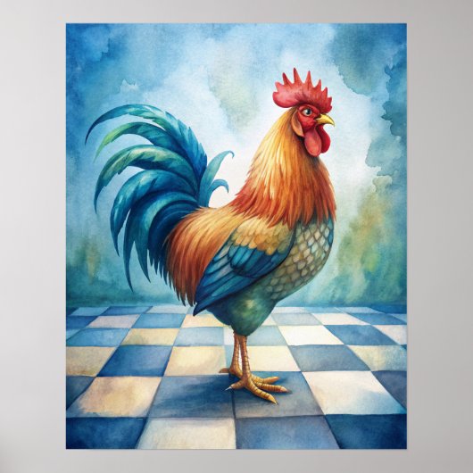 Rustic Rooster Country Farmhouse Kitchen  Poster (Voorkant)