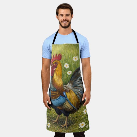 Rustic Rooster Farmhouse Kitchen Apron Schort (Gedragen)