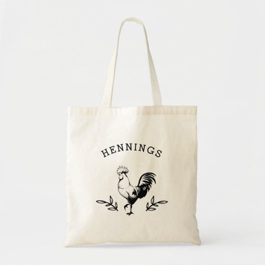 Rustic Rooster, gepersonaliseerd Tote Bag (Voorkant)