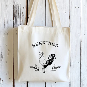Rustic Rooster, gepersonaliseerd Tote Bag