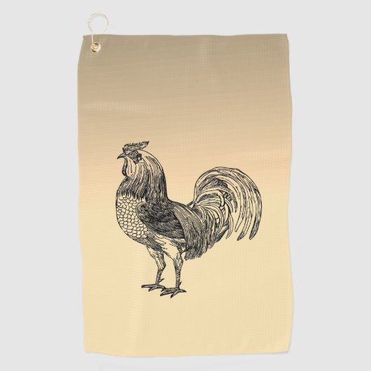 Rustic Rooster Golfhanddoek (Voorkant)