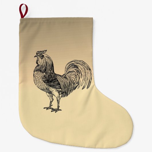 Rustic Rooster Grote Kerstsok (Voorkant)