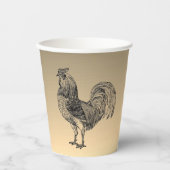 Rustic Rooster Papieren Bekers (Voorkant)