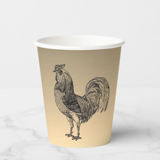 Rustic Rooster Papieren Bekers (Voorkant)