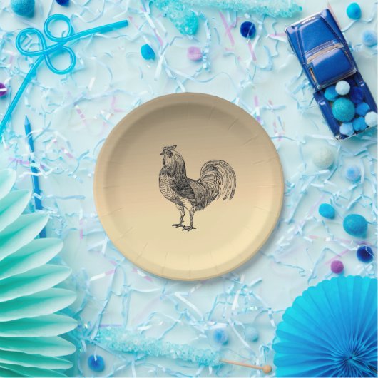Rustic Rooster Papieren Bordje (Feest)