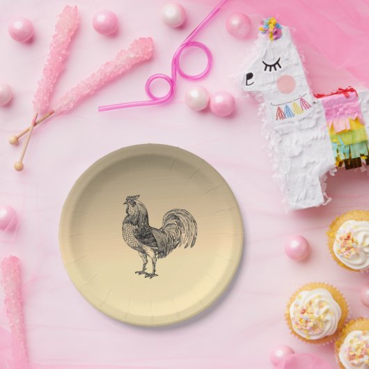 Rustic Rooster Papieren Bordje (Feest)