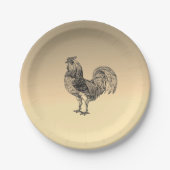 Rustic Rooster Papieren Bordje (Voorkant)