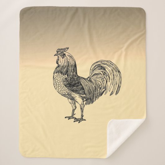 Rustic Rooster Sherpa Deken (Voorkant)