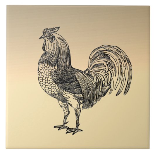 Rustic Rooster Tegeltje (Voorkant)