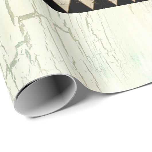 Rustic Rooster Waterverf Harlequin Wood Ontvlechti Cadeaupapier (Rol Hoek)