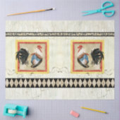Rustic Rooster Waterverf Harlequin Wood Ontvlechti Tissuepapier (Craft)