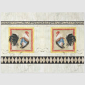 Rustic Rooster Waterverf Harlequin Wood Ontvlechti Tissuepapier (Voorkant)