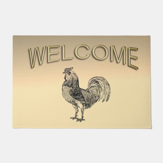 Rustic Rooster Welkom Deurmat (Voorkant)
