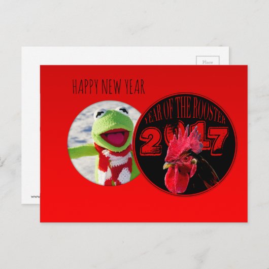 Rustic Rooster Year 2017 Add your image Feestdagenkaart (Voorkant / Achterkant)