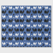 Rustic Roosters Boerderij Hand Drawn Pattern Cadeaupapier (Vlak)