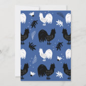 Rustic Roosters Boerderij Hand Drawn Pattern Kaart (Achterkant)