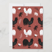 Rustic Roosters Boerderij Hand Drawn Pattern Kaart (Achterkant)