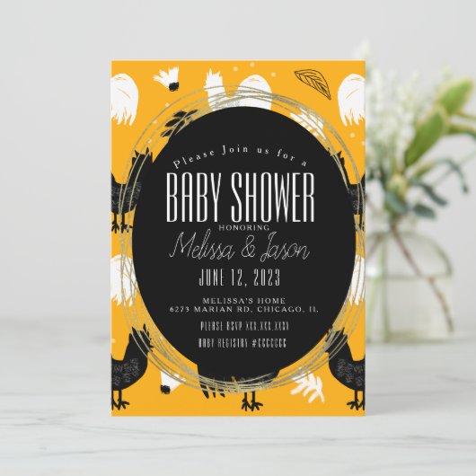 Rustic Roosters Boerderij Hand Drawn Pattern Kaart (Staand voorkant)