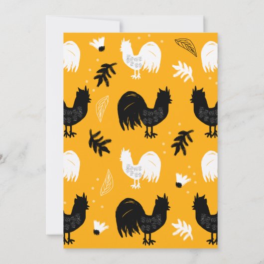 Rustic Roosters Boerderij Hand Drawn Pattern Kaart (Achterkant)