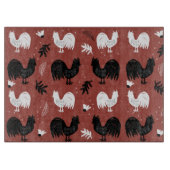 Rustic Roosters Boerderij Hand Drawn Pattern Snijplank (Voorkant)