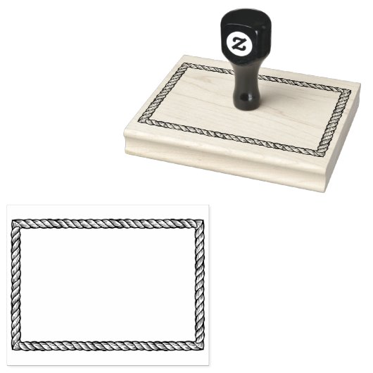 Rustic Rope Eenvoudig Rechthoekig 2x3 Lijst Rubberstempel (Gestempeld)