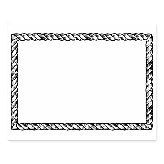 Rustic Rope Eenvoudig Rechthoekig 2x3 Lijst Rubberstempel (Afrduk)