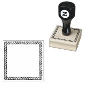 Rustic Rope Eenvoudige Vierkante Cartoon Lijst Rubberstempel (Gestempeld)