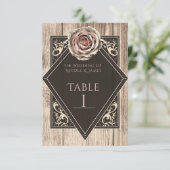 Rustic Rose Elegante Licht Diamanten Tafelnummer (Staand voorkant)