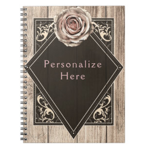 Rustic Rose Elegante Licht Houten Diamant Maatwerk Notitieboek