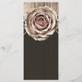 Rustic Rose Elegante Lichte Houten Diamanten Feest Menu (Achterkant)