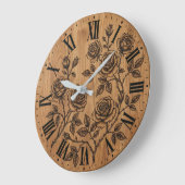 Rustic Rose Garden Wall Clock  Grote Klok (Hoek)