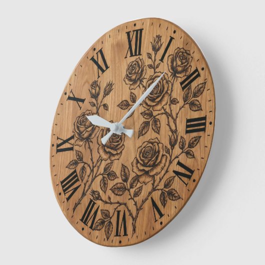 Rustic Rose Garden Wall Clock Grote Klok (Hoek)