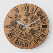 Rustic Rose Garden Wall Clock Grote Klok (Voorkant)
