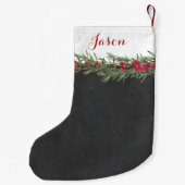 Rustic Rosemary en Berry Waterverf op het karton Kleine Kerstsok (Achterkant)