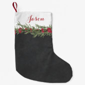 Rustic Rosemary en Berry Waterverf op het karton Kleine Kerstsok (Voorkant)