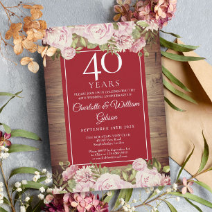 Rustic Roses 40th jubileum Kaart