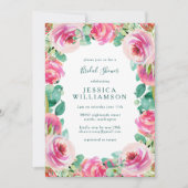 Rustic Roses Floral Waterverf Vrijgezellenfeest Kaart (Voorkant)