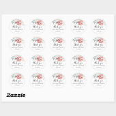 Rustic Roses Minimalist Wedding Thank You Ronde Sticker (Vel)