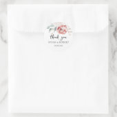 Rustic Roses Minimalist Wedding Thank You Ronde Sticker (Tas)